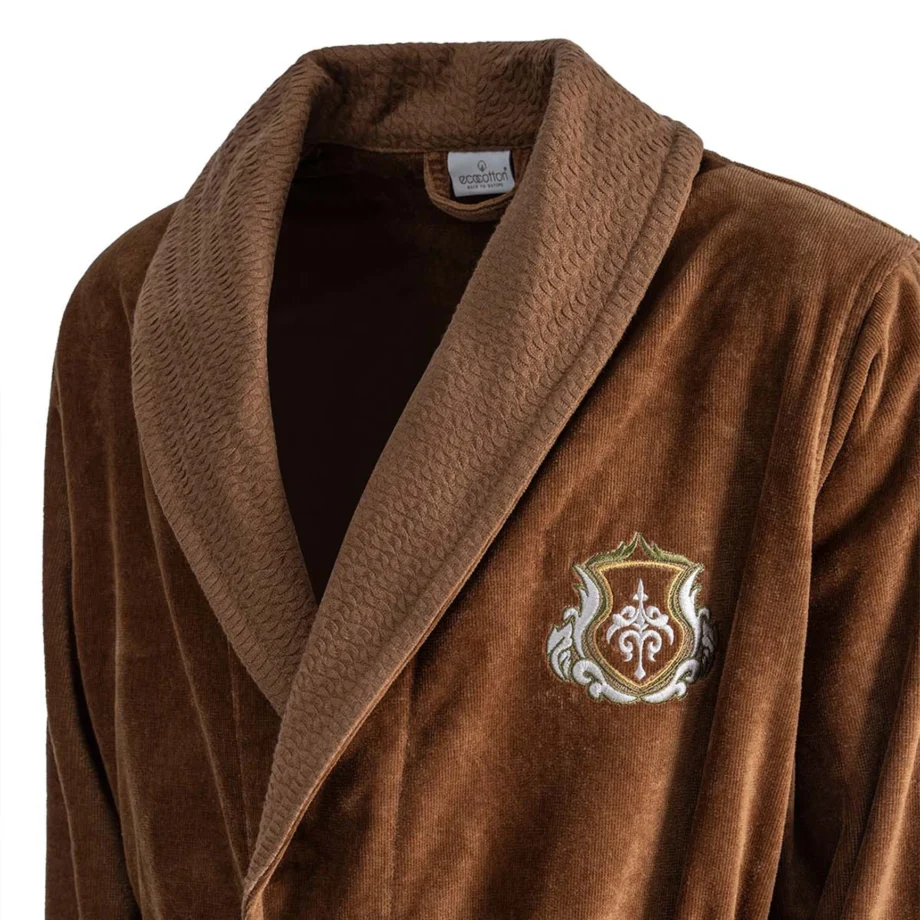 Family Bathrobe Set Organic Cotton Green-Brown M/L