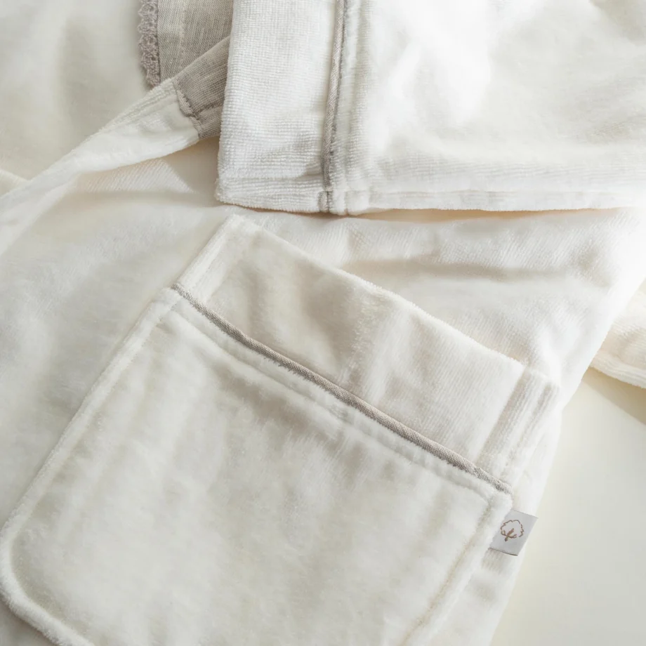 Women's Bathrobe Organic Cotton Linen Cream