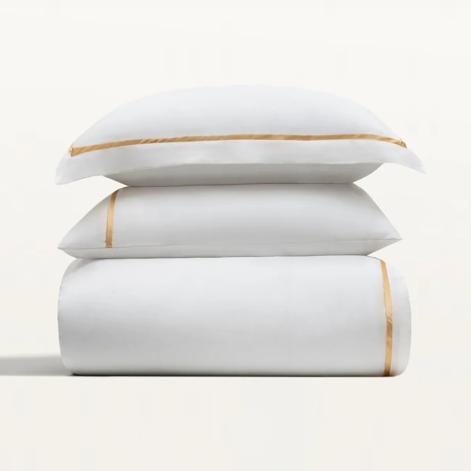 King Size Duvet Cover Set Organic Cotton Satin Cream