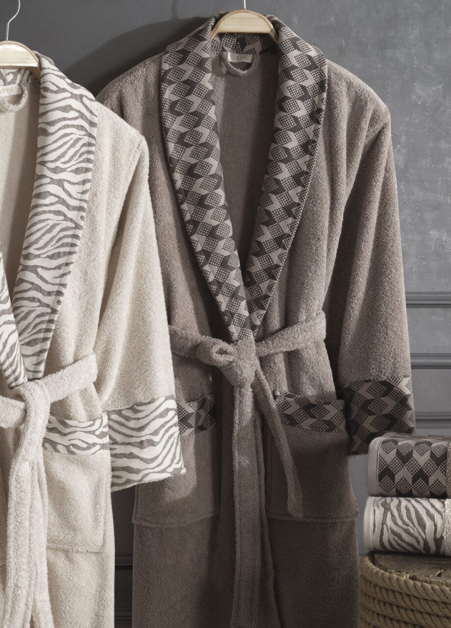 6-Piece Jacquard Cotton Bathrobe Set